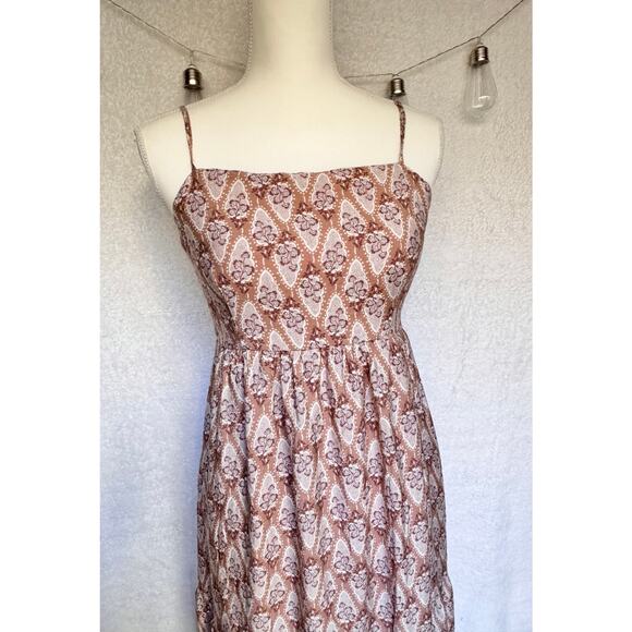 By the River Maxi Dress Empire Waist Pink & White Floral Print Women's Small - Picture 5 of 11